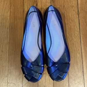 J. Jill Navy Leather Flats (Size 10)